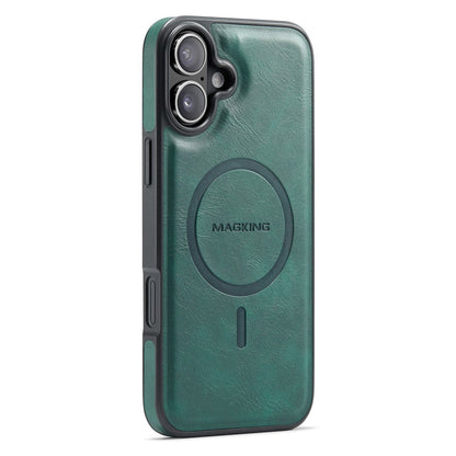 MAGKING K1 Series For iPhone 16 Magnetic Case PC+TPU+PU Leather Phone Cover