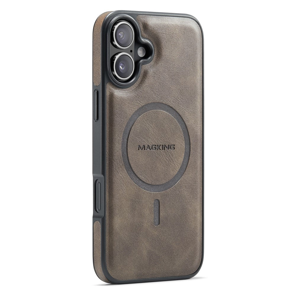 MAGKING K1 Series For iPhone 16 Magnetic Case PC+TPU+PU Leather Phone Cover