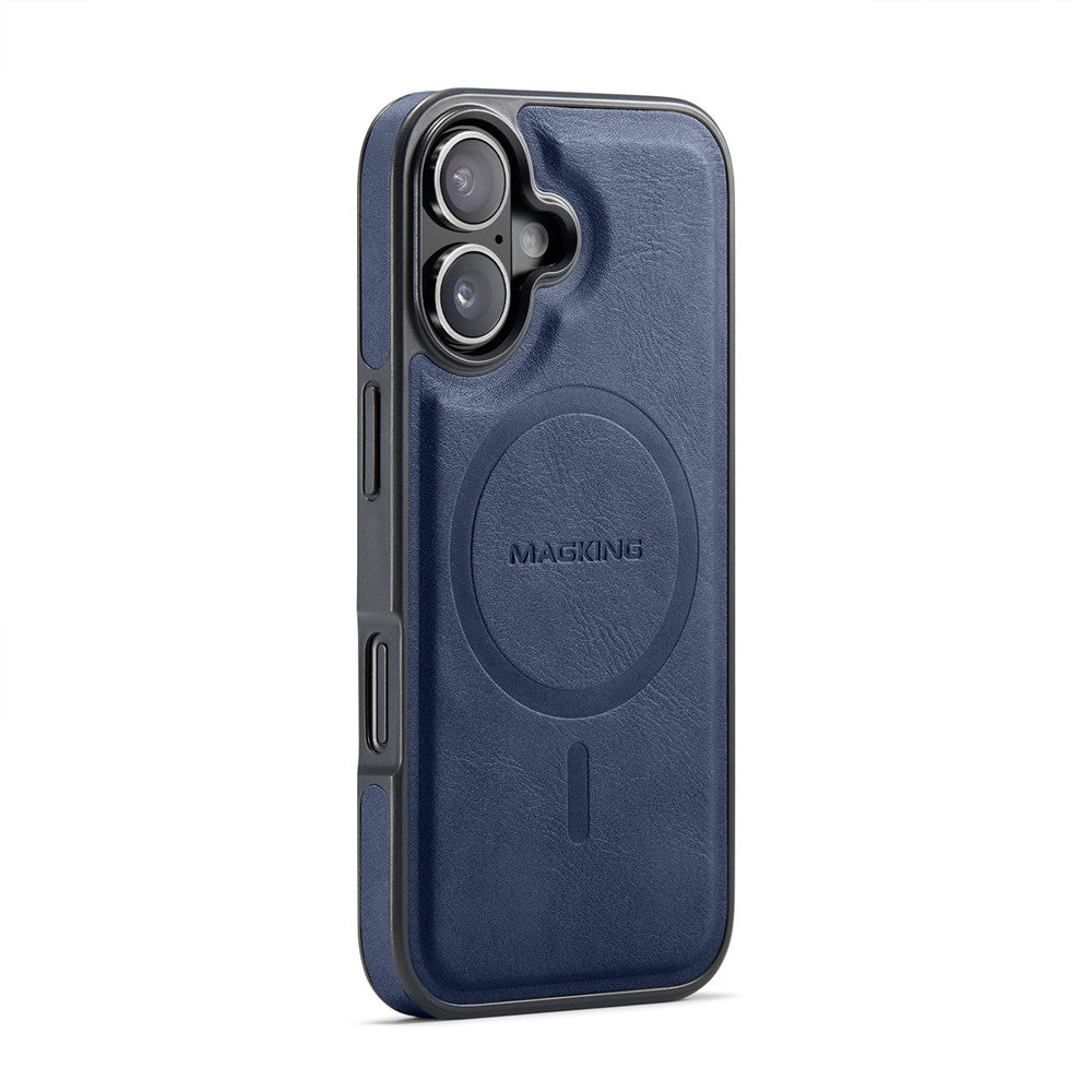 MAGKING K1 Series For iPhone 16 Magnetic Case PC+TPU+PU Leather Phone Cover