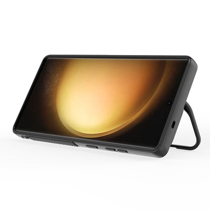 For Samsung Galaxy S25 Ultra Magnetic Case PC Kickstand Ripple Texture TPU Phone Cover