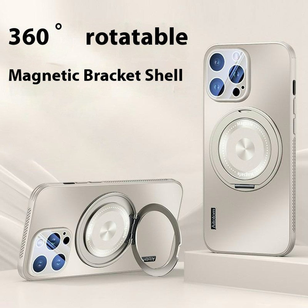 For iPhone 14 Pro Case Compatible with MagSafe Kickstand TPU+PC Heat Dissipation Phone Cover