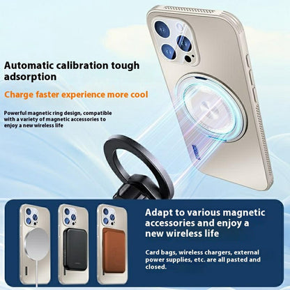 For iPhone 14 Pro Case Compatible with MagSafe Kickstand TPU+PC Heat Dissipation Phone Cover