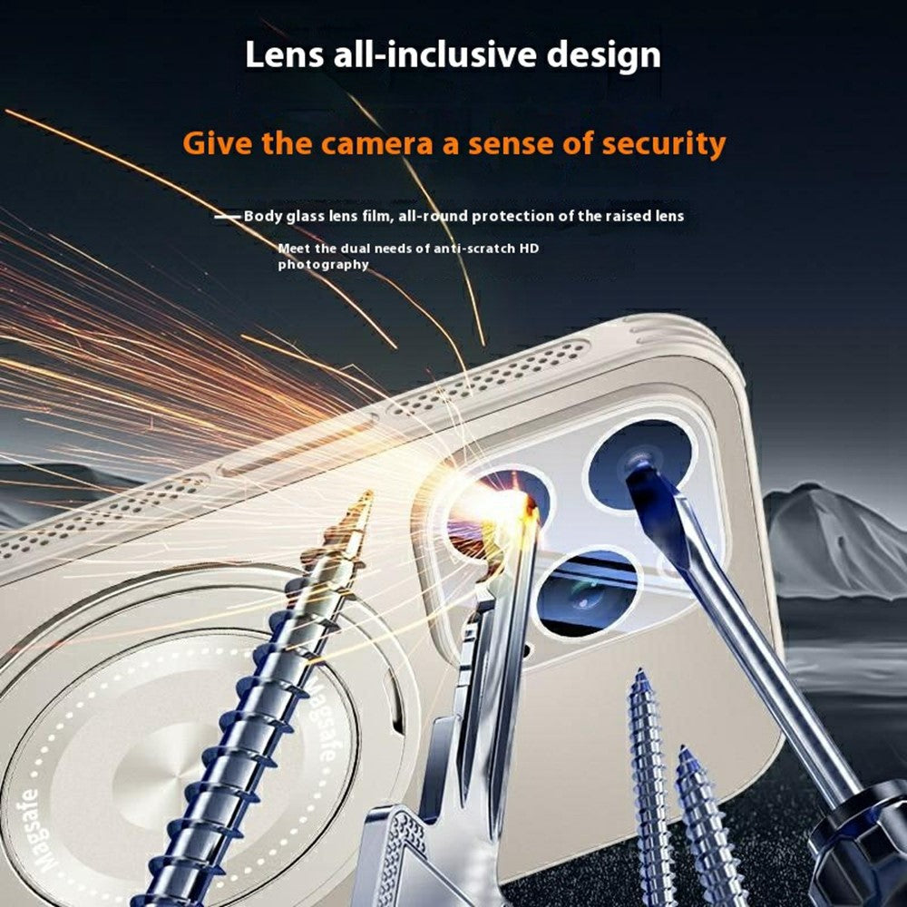For iPhone 14 Pro Case Compatible with MagSafe Kickstand TPU+PC Heat Dissipation Phone Cover