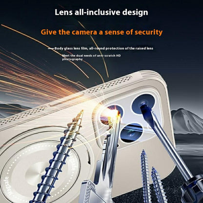 For iPhone 14 Pro Case Compatible with MagSafe Kickstand TPU+PC Heat Dissipation Phone Cover