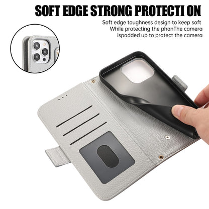 For iPhone 14 Pro Leather Case with Card Holder, Straps, Shockproof Wallet Phone Cover