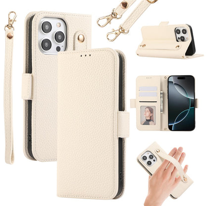 For iPhone 14 Pro Leather Case with Card Holder, Straps, Shockproof Wallet Phone Cover