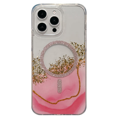 For iPhone 14 Pro Case Compatible with MagSafe Epoxy Marble Texture PC+TPU Phone Cover