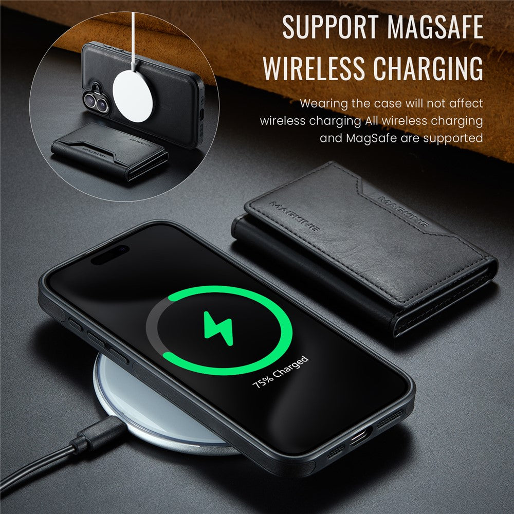 MAGKING K2 Series For iPhone 16 Case Compatible with MagSafe PC+TPU+PU Phone Cover