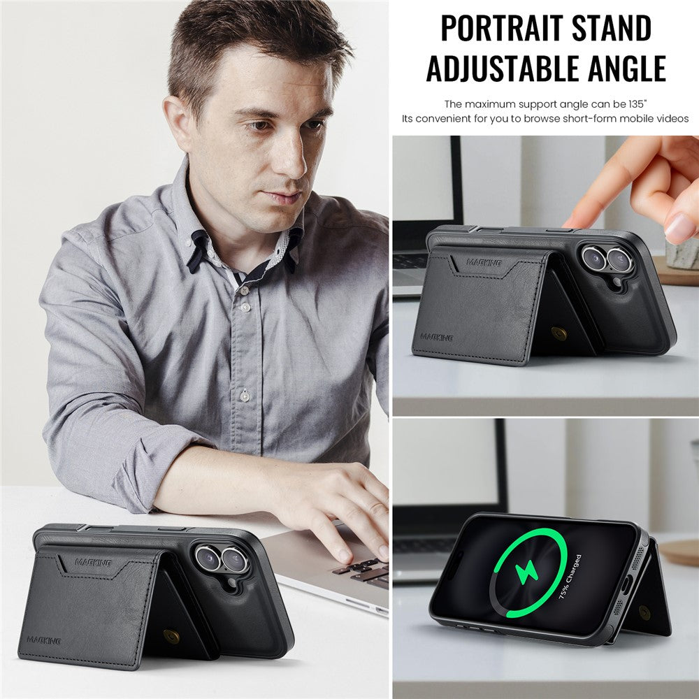 MAGKING K2 Series For iPhone 16 Case Compatible with MagSafe PC+TPU+PU Phone Cover
