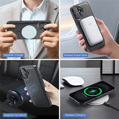 MAGKING K2 Series For iPhone 16 Case Compatible with MagSafe PC+TPU+PU Phone Cover