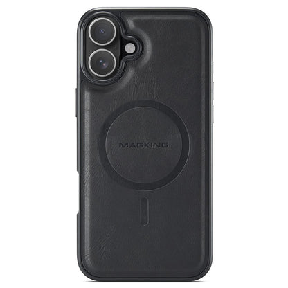 MAGKING K2 Series For iPhone 16 Case Compatible with MagSafe PC+TPU+PU Phone Cover