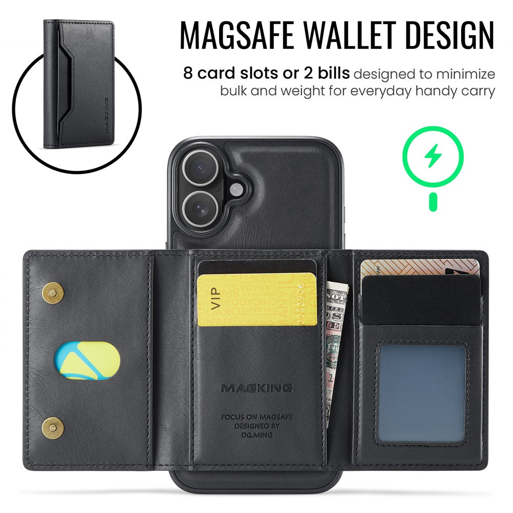 MAGKING K2 Series For iPhone 16 Case Compatible with MagSafe PC+TPU+PU Phone Cover