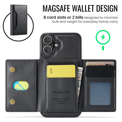 MAGKING K2 Series For iPhone 16 Case Compatible with MagSafe PC+TPU+PU Phone Cover