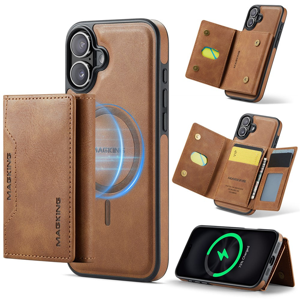 MAGKING K2 Series For iPhone 16 Case Compatible with MagSafe PC+TPU+PU Phone Cover