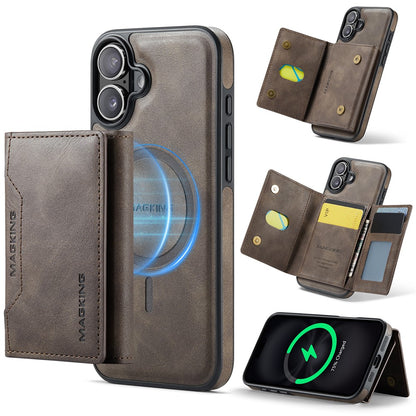 MAGKING K2 Series For iPhone 16 Case Compatible with MagSafe PC+TPU+PU Phone Cover