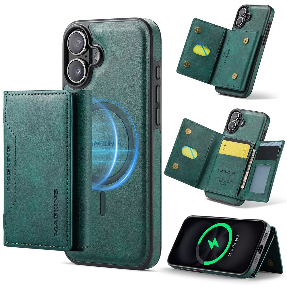 MAGKING K2 Series For iPhone 16 Case Compatible with MagSafe PC+TPU+PU Phone Cover