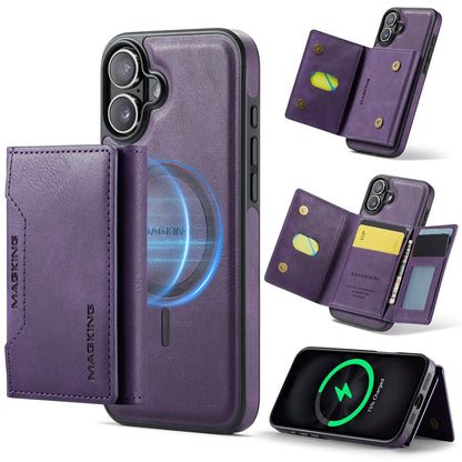MAGKING K2 Series For iPhone 16 Case Compatible with MagSafe PC+TPU+PU Phone Cover