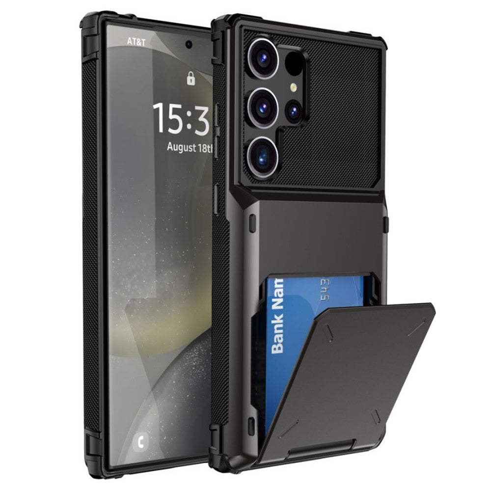 For Samsung Galaxy S25 Ultra Case PC+TPU Dual Layer Back Phone Cover with Card Holder