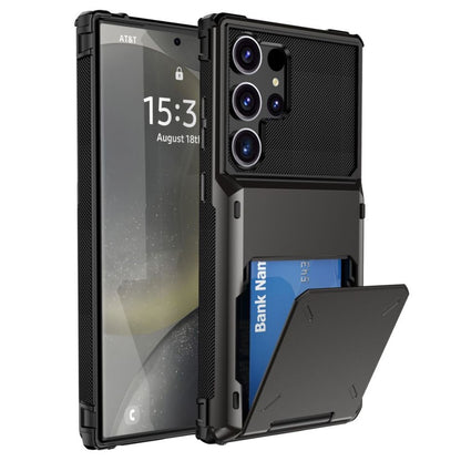 For Samsung Galaxy S25 Ultra Case PC+TPU Dual Layer Back Phone Cover with Card Holder