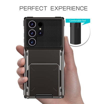 For Samsung Galaxy S25 Ultra Case PC+TPU Dual Layer Back Phone Cover with Card Holder