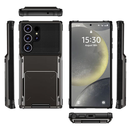 For Samsung Galaxy S25 Ultra Case PC+TPU Dual Layer Back Phone Cover with Card Holder
