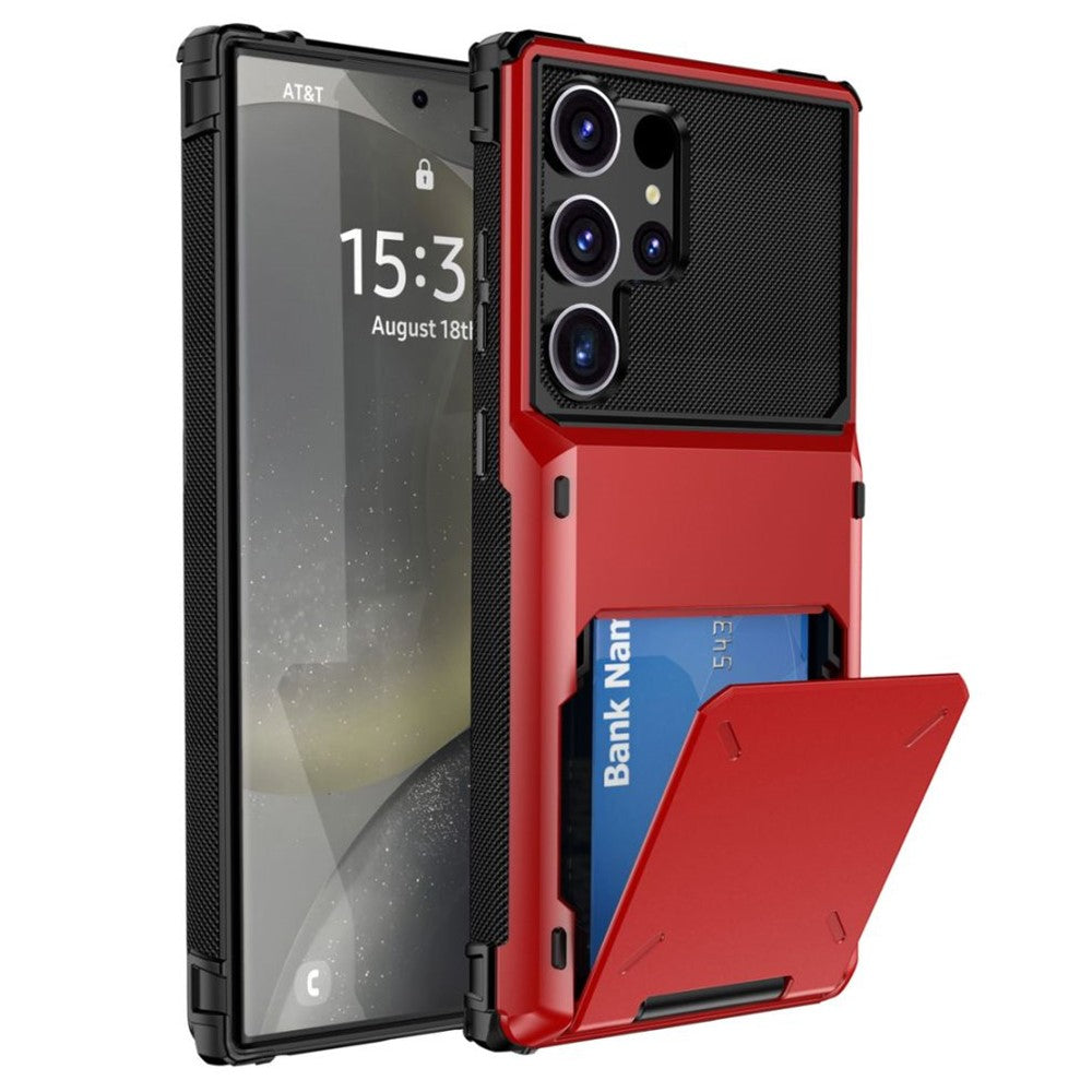 For Samsung Galaxy S25 Ultra Case PC+TPU Dual Layer Back Phone Cover with Card Holder