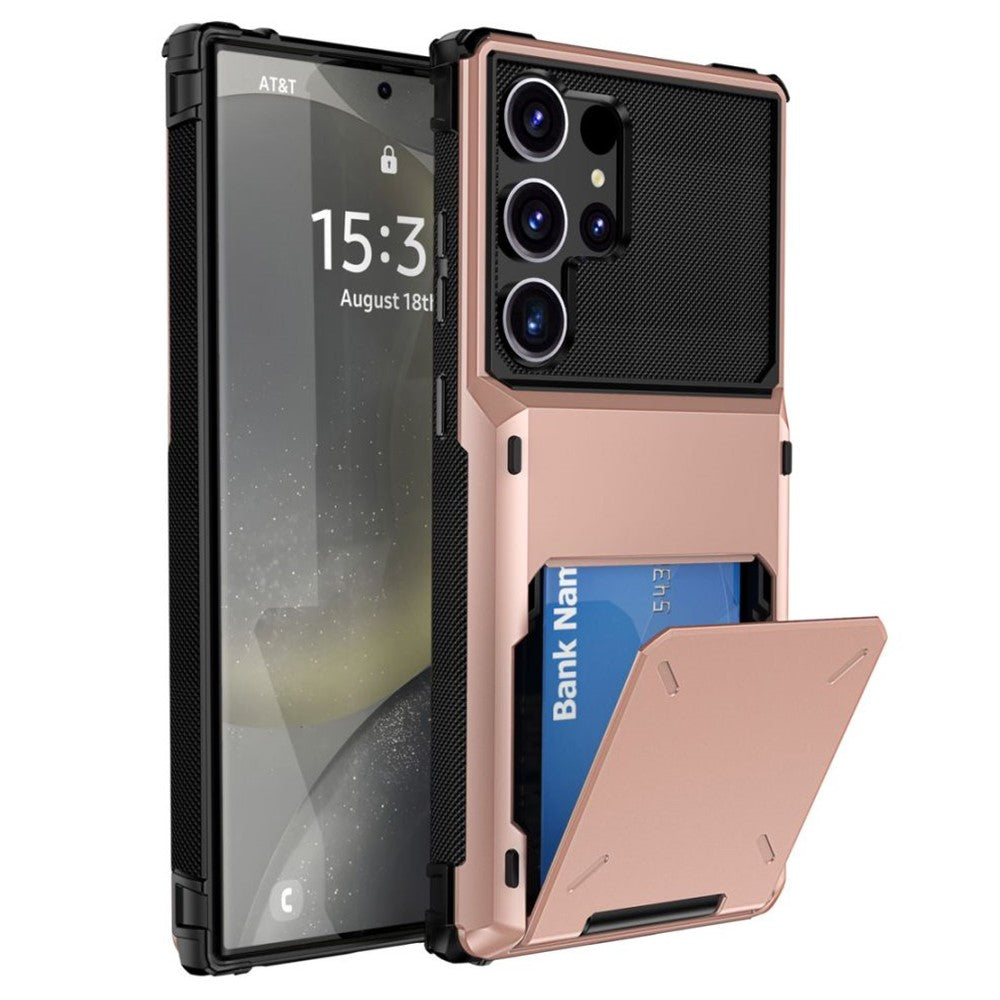 For Samsung Galaxy S25 Ultra Case PC+TPU Dual Layer Back Phone Cover with Card Holder