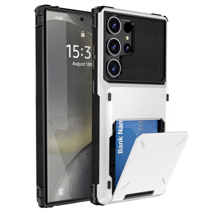 For Samsung Galaxy S25 Ultra Case PC+TPU Dual Layer Back Phone Cover with Card Holder
