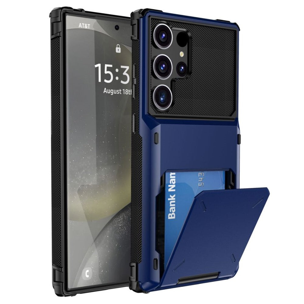 For Samsung Galaxy S25 Ultra Case PC+TPU Dual Layer Back Phone Cover with Card Holder