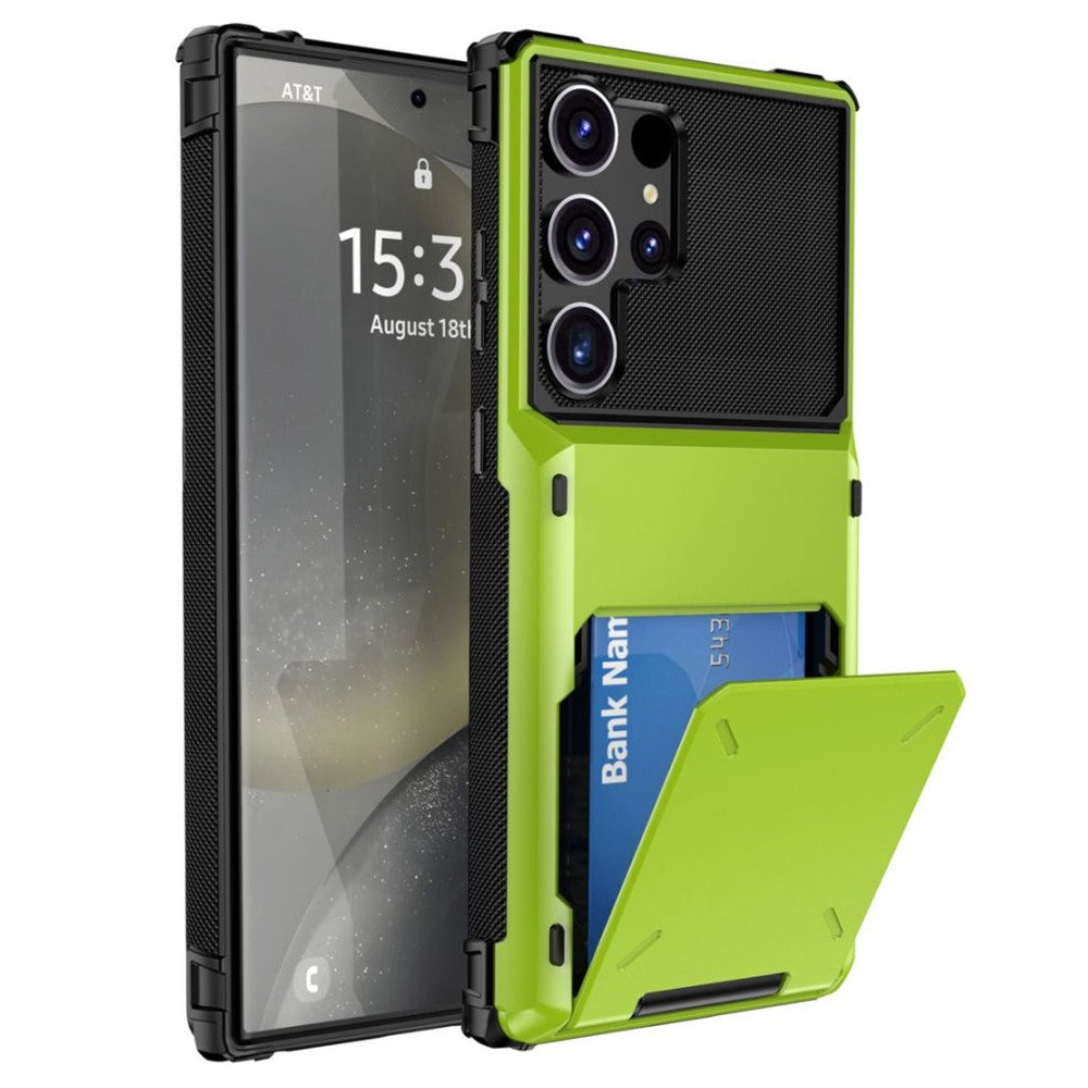 For Samsung Galaxy S25 Ultra Case PC+TPU Dual Layer Back Phone Cover with Card Holder