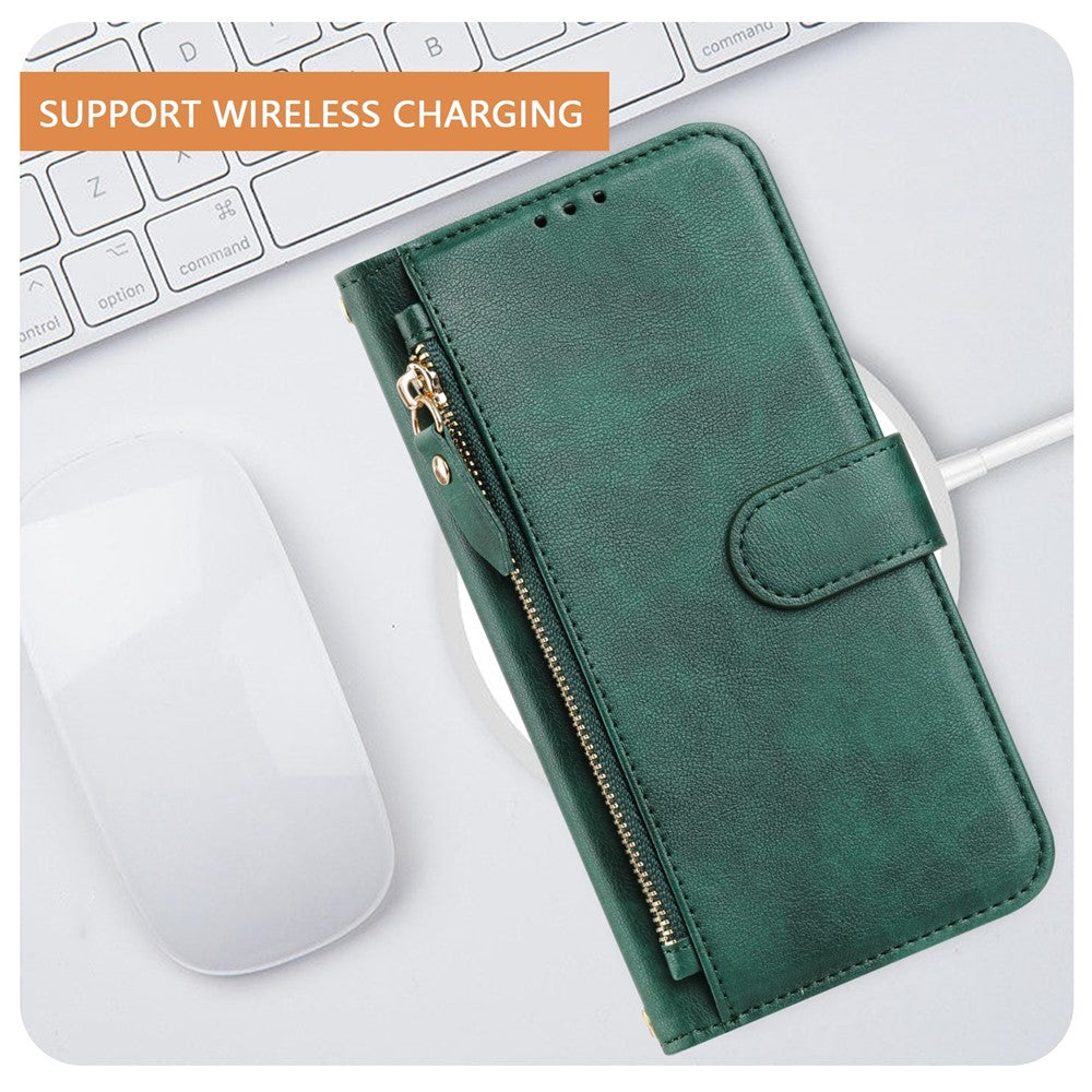 For iPhone 14 Pro Case Zipper Pocket Multiple Card Slots Leather Phone Cover