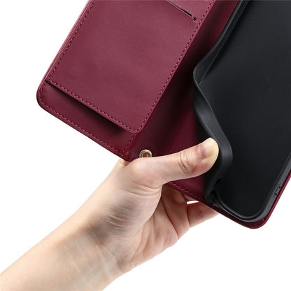 For iPhone 14 Pro Crossbody Leather Case Ring Buckle Wallet Stand Rhombus Mobile Cover