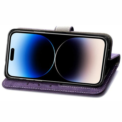 For iPhone 14 Pro Max Anti-scratch Phone Case Retro Texture PU Leather Rotating Card Slots Holder Stand Wallet Phone Cover