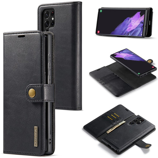 DG.MING for Samsung Galaxy S25 Ultra Case Detachable Split Leather Phone Cover