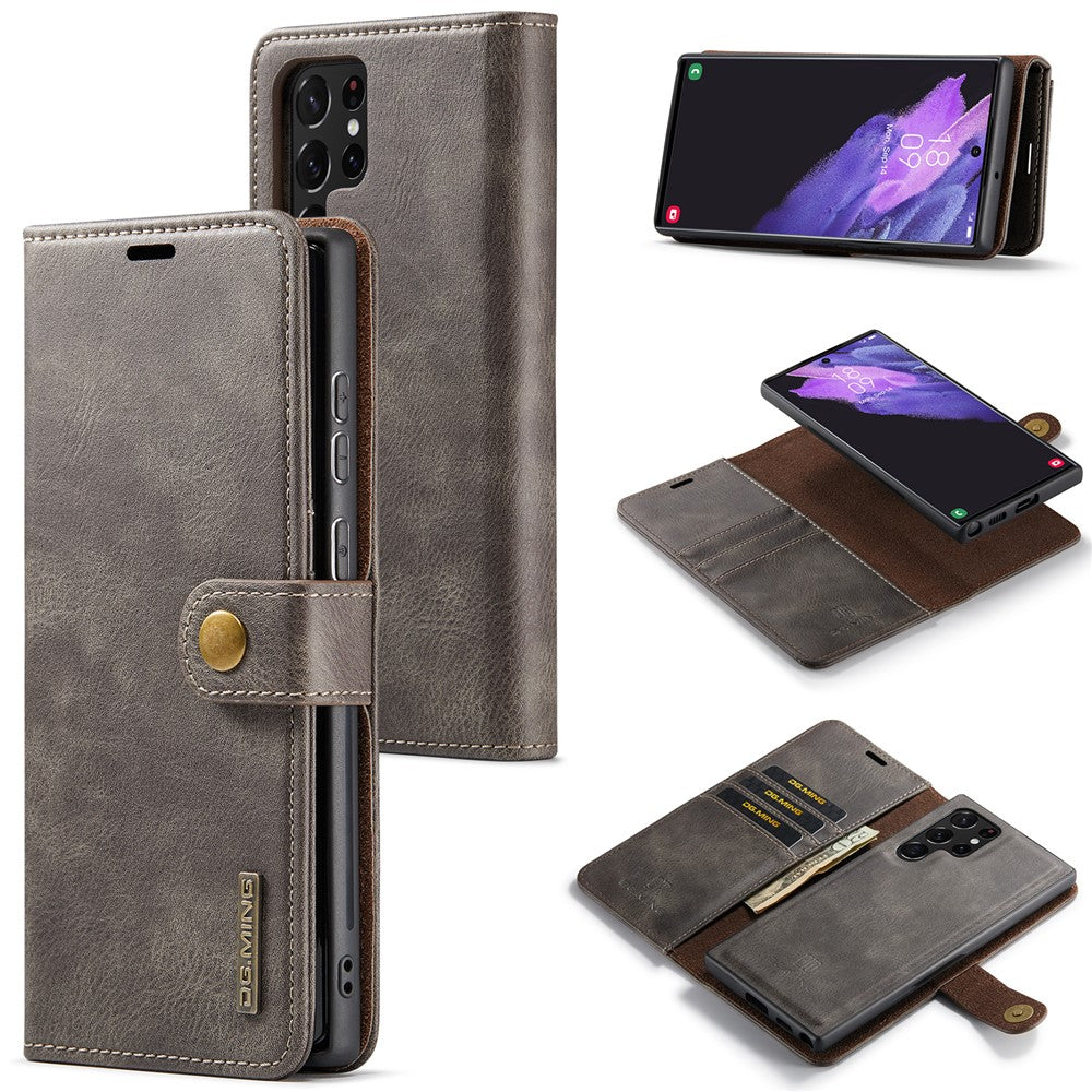 DG.MING for Samsung Galaxy S25 Ultra Case Detachable Split Leather Phone Cover