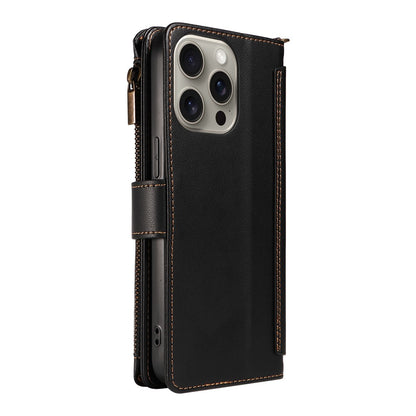 For iPhone 14 Pro Leather Case with Card Holder, RFID Blocking Wallet Phone Cover Rhombus Pattern
