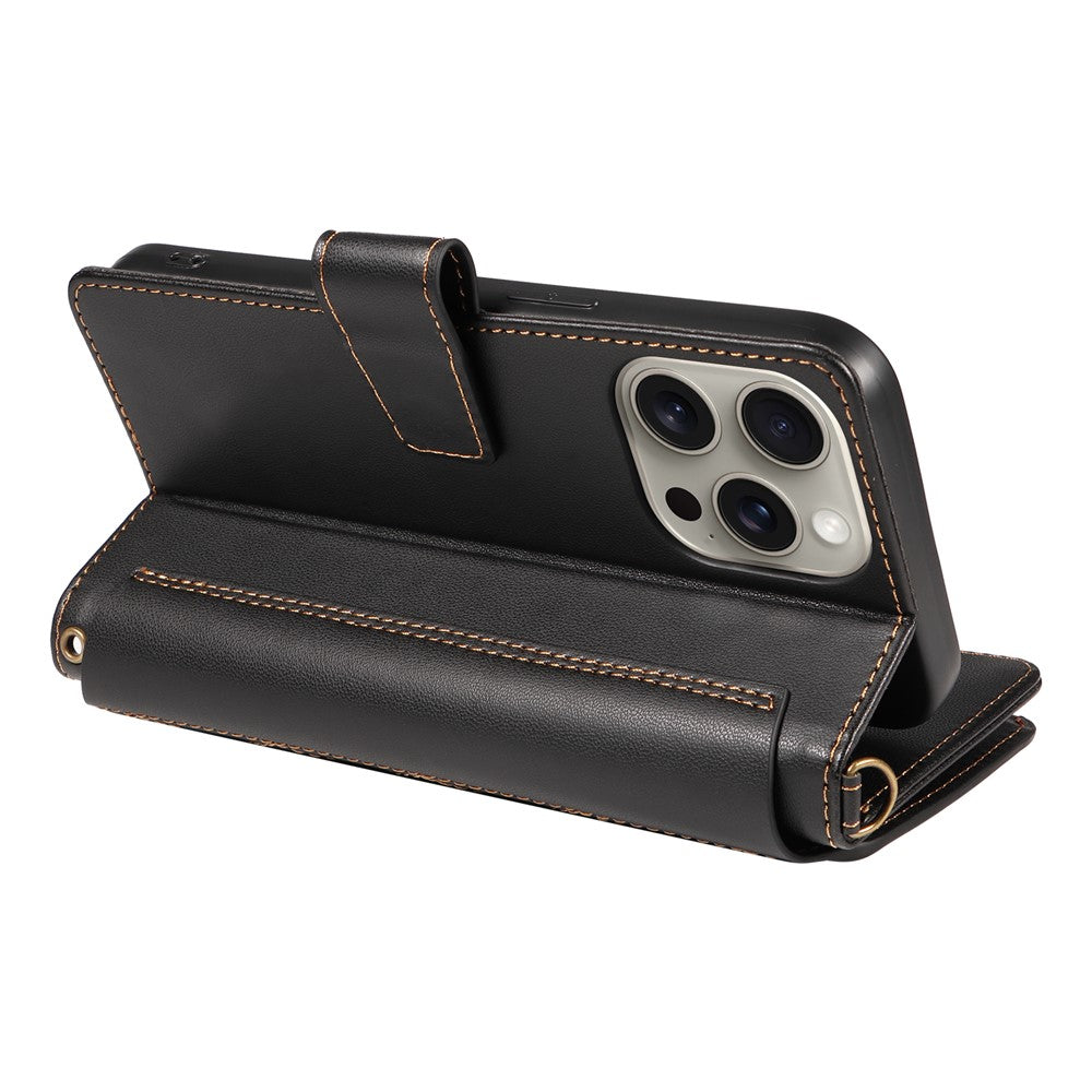 For iPhone 14 Pro Leather Case with Card Holder, RFID Blocking Wallet Phone Cover Rhombus Pattern