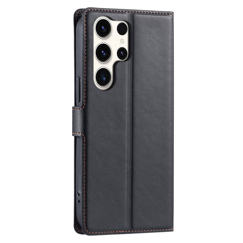 For Samsung Galaxy S25 Ultra Case Dots Imprinted PU Leather Flip Phone Cover with Card Slot, Strap