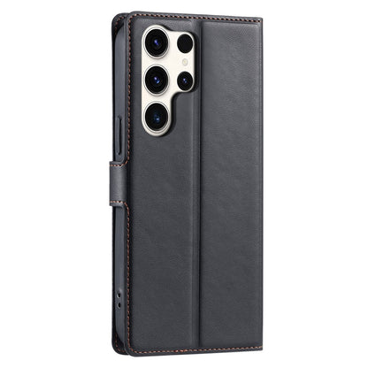 For Samsung Galaxy S25 Ultra Case Dots Imprinted PU Leather Flip Phone Cover with Card Slot, Strap