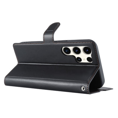 For Samsung Galaxy S25 Ultra Case Dots Imprinted PU Leather Flip Phone Cover with Card Slot, Strap