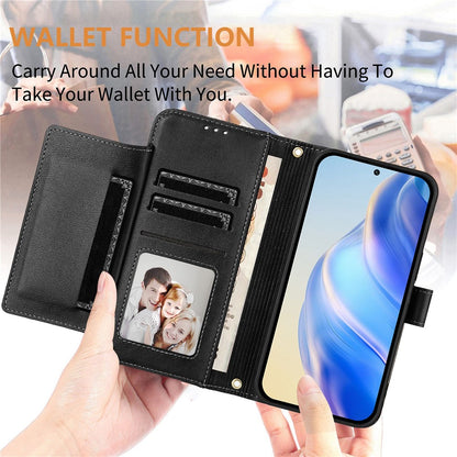 For Samsung Galaxy S25 Ultra Case Zipper Pocket Multiple Card Slots Leather Phone Cover