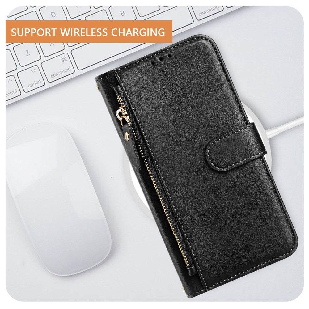 For Samsung Galaxy S25 Ultra Case Zipper Pocket Multiple Card Slots Leather Phone Cover