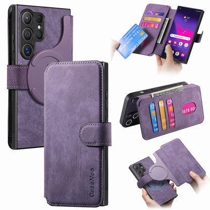CASENEO For Samsung Galaxy S25 Ultra Magnetic Case  Detachable Leather Phone Wallet Cover