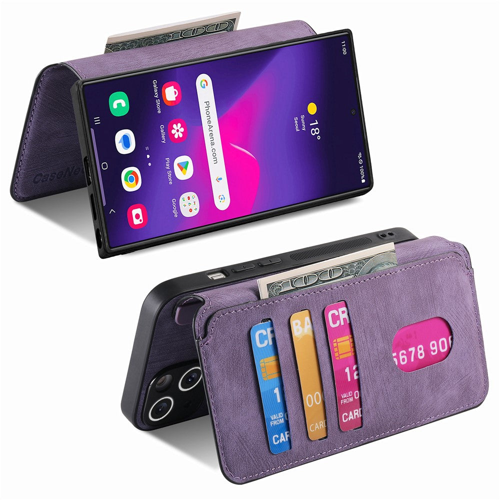 CASENEO For Samsung Galaxy S25 Ultra Magnetic Case  Detachable Leather Phone Wallet Cover