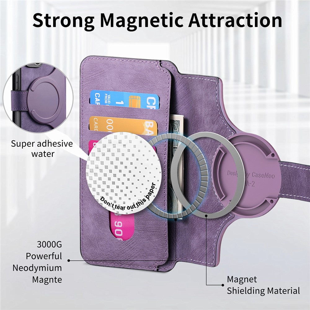 CASENEO For Samsung Galaxy S25 Ultra Magnetic Case  Detachable Leather Phone Wallet Cover