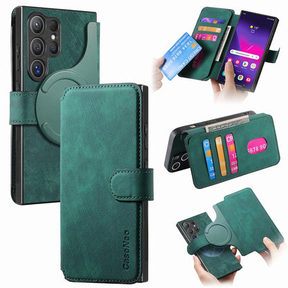 CASENEO For Samsung Galaxy S25 Ultra Magnetic Case  Detachable Leather Phone Wallet Cover