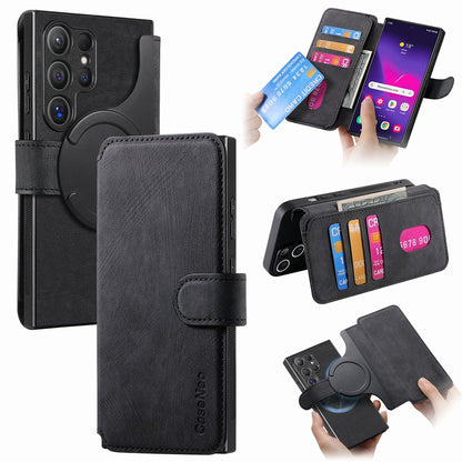 CASENEO For Samsung Galaxy S25 Ultra Magnetic Case  Detachable Leather Phone Wallet Cover