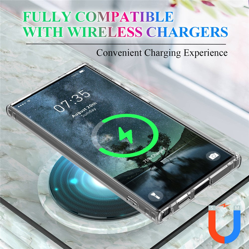 For Samsung Galaxy S25 Ultra Clear Case TPU + Acrylic Magnetic Phone Cover