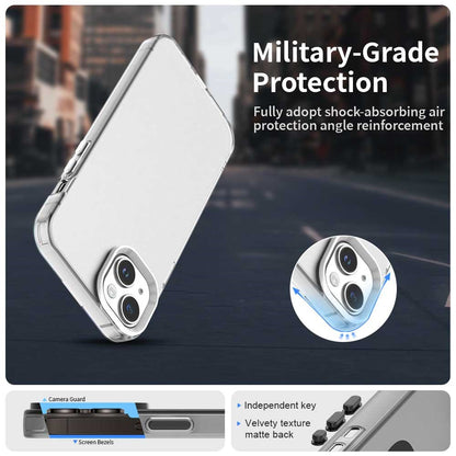 For iPhone 15 Plus / 14 Plus Case PC+TPU+PET Matte Anti-Drop Phone Back Cover