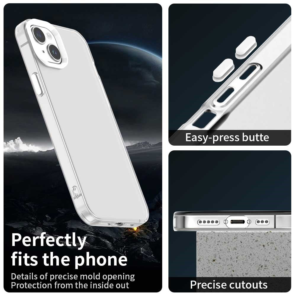For iPhone 15 Plus / 14 Plus Case PC+TPU+PET Matte Anti-Drop Phone Back Cover